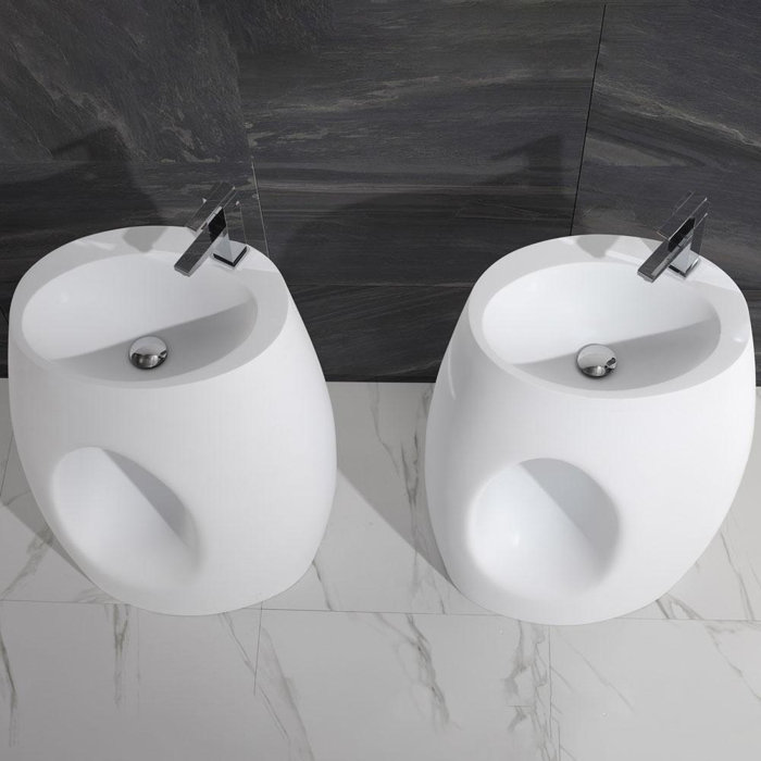 ADM Bathroom 33'' Tall Resin Oval Pedestal Bathroom Sink Wayfair